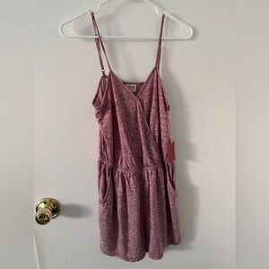 NWT Mossimo Target Burgundy Romper Adjustable Spaghetti Straps Faux Wrap Medium
